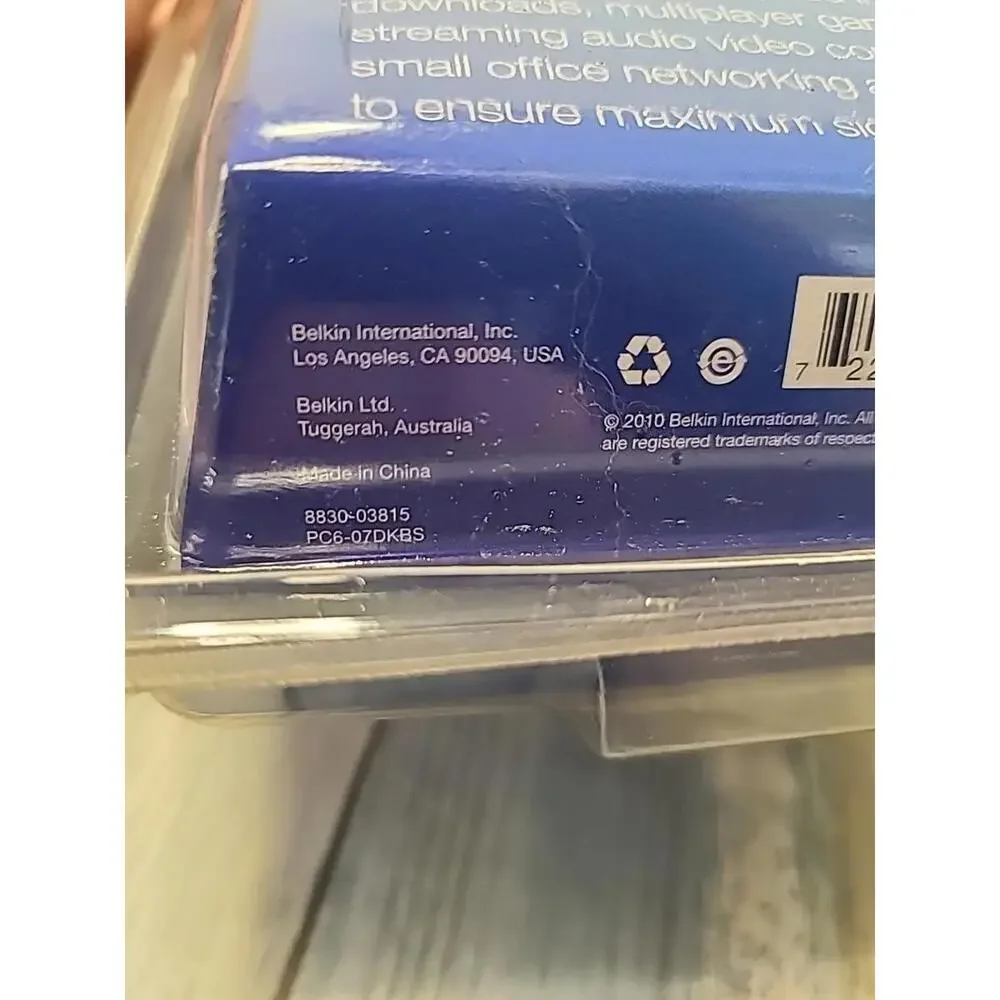2 NEW Belkin PC6-07DKBS 7ft Cat6 Dark Blue Patch Cable Premium High-Speed Ethern